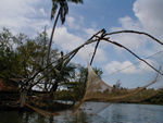 Chinese fishing net in the backwaters