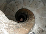 Maggie in the tower stairway.  