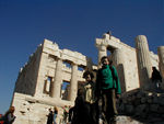 Tote at the Propylaea, the entryway to the Acropolis.