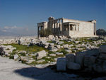 This is the Erechtheum, originally dedicated to both Athena and Poseidon, it was the most venerated of the Acropolis temples. It later became a church under the Byzantines and then the Turkish commander's harem.