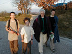 Walking back from the art expedition.  Grandma brought beautiful weather - our nicest day of the whole trip.