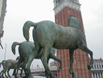 Horses and bell tower