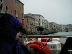 In the bow of the vaporetto
