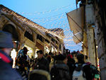 Rialto Bridge.  It's one of only three that cross the Grand Canal.  It was the only bridge across the Grand Canal on foot until 1854 when the Accadema bridge was built.  