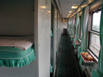 The inside of a "hard sleeper" car