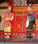 The monkey god and a funny man. We don't know what the funny man was saying, but we know it was funny.