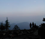 Pausing to admire the scenery before facing the stairs again.