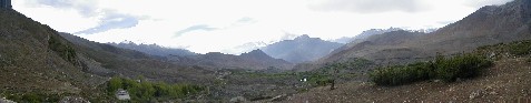 This is the view from above the Muktinath temple - that's the green spot on the left.  If you look carefully, you might be able to see mountains in the distance.  This is, though you cannot tell it from the photo, one of the most spectacular views anywhere.