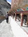 Prayer wheels in Kagbeni's monastery