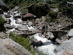 Bridge at the base of a big waterfall.  From here to Ghasa, the canyon became extremely narrow.