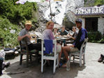 Eating with Kris and Veerle at the waterfall