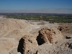 A good view of the contrast between moist, fertile valley and barren desert.  