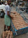 In this part of India, clay bowls and cups take the place of plastic.  When you finish, you just toss the clay vessel on the ground.  It's said to be more sanitary than dishes washed by hand.