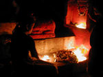 Little girl at shrine on Dasaswamedh Ghat