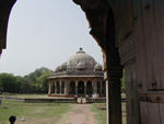 This is a tomb in the Humayun tomb compound.  Humayun's tomb is the first example of Mughal architecture.  (The Mughal emperors, muslims, dominated India from the mid-16th to the late 17th century.)