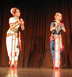 The dancers' slippers are painted on