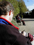 Sketching in Rodin's garden (that's the Gates of Hell in the background)