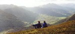 The boys looking down on the Gap of Dunlow